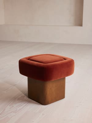 Ralph Footstool - Velvet - Rust - US - Hover Image