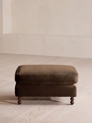 Audrey Rectangle Ottoman - Sofa - Velvet - Chocolate - Hover Image