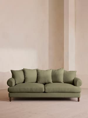 Audrey Three Seater Sofa - Linen - Olive - Listing Image