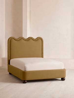 Tristan Bed - Queen - Linen - Ochre - US - Listing Image