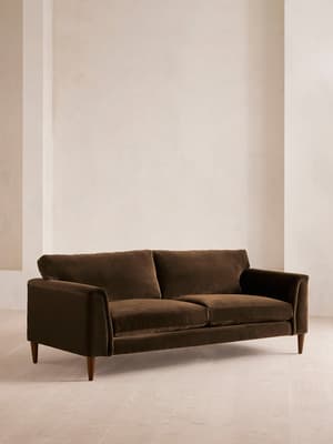 Reya Three Seater - Sofa - Velvet - Chocolate - Hover Image