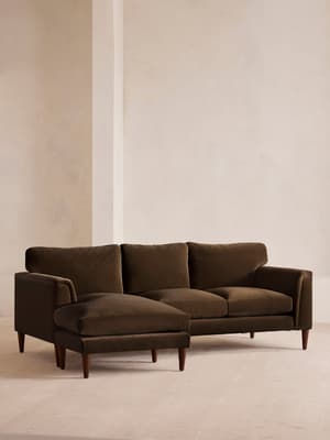 Reya Chaise-end - Sofa - Velvet - Chocolate - Hover Image