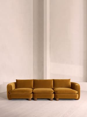 Vivienne Sectional Sofa - Four Seater - Velvet Mustard - US - Listing Image