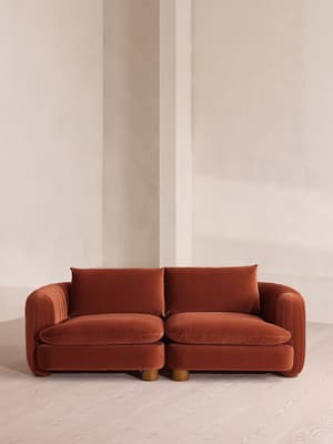 Vivienne Sectional Sofa - Three Seater - Velvet Rust - US - Listing Image