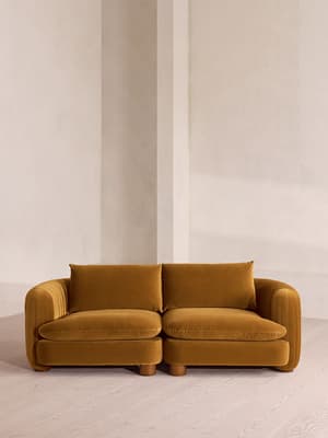Vivienne Deeper Sit Modular Sofa - Three Seater - Velvet Mustard UK - Listing Image