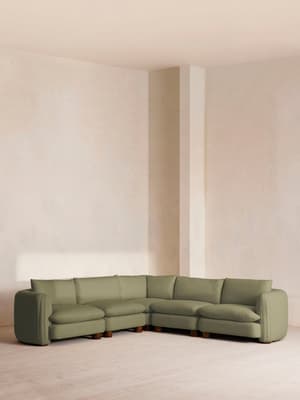 Vivienne Sectional Corner Sofa - Linen - Sage - US - Listing Image