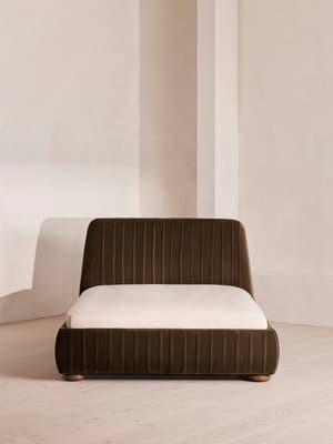 Vivienne Bed - Queen - Velvet - Chocolate - US - Hover Image