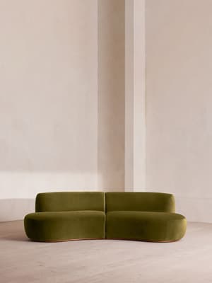 Aline Serpentine Modular Sofa - Three Seater - Olive Velvet - UK - Listing Image