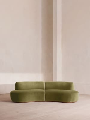 Aline Serpentine Sectional Sofa - Three Seater - Lichen Velvet - US - Listing Image