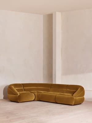 Edison Modular Sofa - L-Shape Sofa - Velvet - Mustard UK - Listing Image
