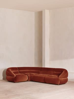 Edison Modular Sofa - L-Shape Sofa - Velvet - Rust UK - Listing Image