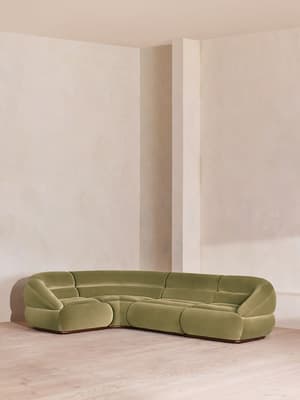 Edison Sectional Sofa - L-Shape Sofa - Velvet - Lichen US - Listing Image