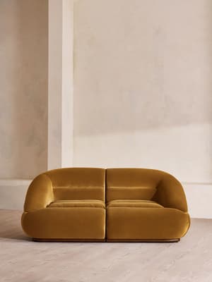 Edison Modular Sofa - Three Seater - Velvet - Mustard UK - Listing Image