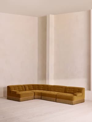 Elowen Modular Sofa - L-Shape Sofa - Velvet - Mustard UK - Listing Image