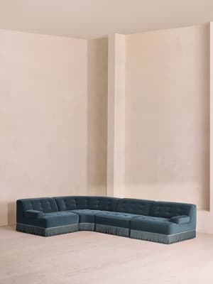 Elowen Modular Sofa - L-Shape Sofa - Velvet - Grey Blue UK - Listing Image
