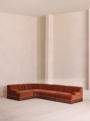 Elowen Modular Sofa - L-Shape Sofa - Velvet - Rust UK - Listing Image