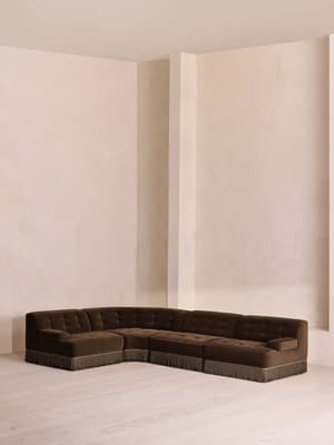 Elowen Modular Sofa - L-Shape Sofa - Velvet - Chocolate UK - Listing Image