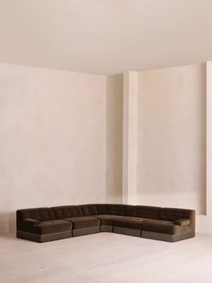 Elowen Modular Sofa - Corner Sofa - Velvet - Chocolate UK - Listing Image