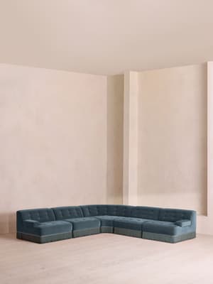 Elowen Modular Sofa - Corner Sofa - Velvet - Grey Blue UK - Listing Image