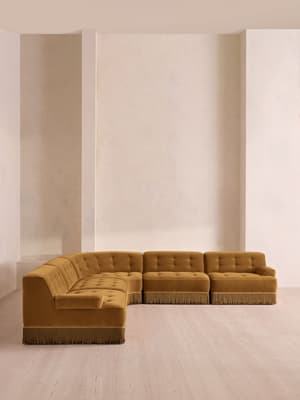 Elowen Modular Sofa - Corner Sofa - Velvet - Mustard UK - Hover Image