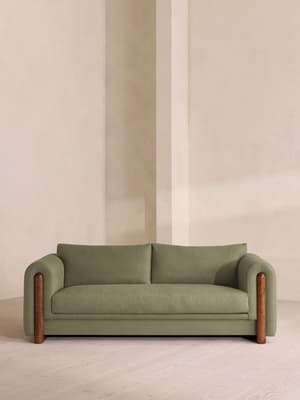 Farrell Three Seater Sofa - Linen - Sage - Hover Image