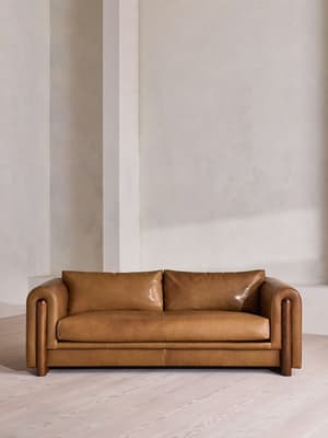 Farrell Three Seater Sofa - Leather - Chestnut - UK - Listing Image