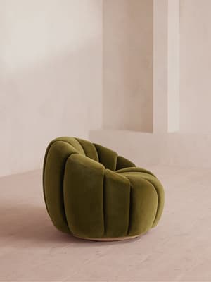 Garret Armchair - Velvet - Olive - US - Hover Image