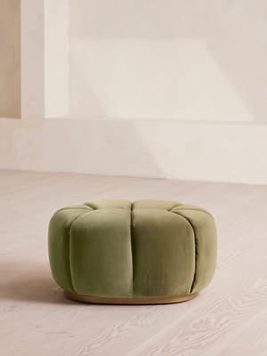 Garret Footstool - Velvet ,Lichen - Hover Image