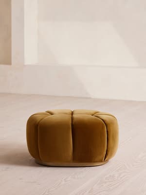 Garret Footstool - Velvet - Mustard - US - Hover Image