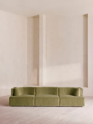 Hamish Modular Sofa - Four Seater - Velvet - Lichen - Listing Image