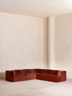 Hamish Modular Sofa - Corner Sofa - Velvet - Rust - Listing Image