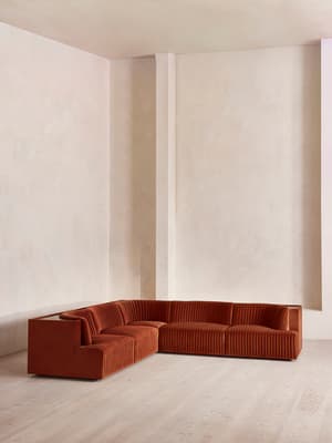 Hamish Modular Sofa - Corner Sofa - Velvet - Rust - Hover Image