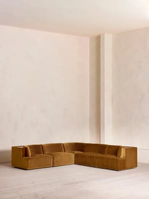 Hamish Modular Sofa - Corner Sofa - Velvet - Mustard - Hover Image