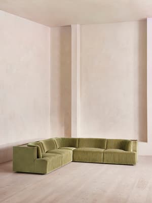 Hamish Modular Sofa - Corner Sofa - Velvet - Lichen - Hover Image