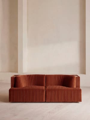 Hamish Modular Sofa - Three Seater - Velvet - Rust - Listing Image