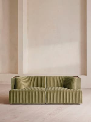 Hamish Sectional Sofa - Three Seater - Velvet - Lichen - US - Listing Image