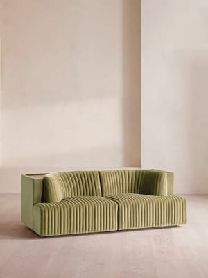 Hamish Sectional Sofa - Three Seater - Velvet - Lichen - US - Hover Image