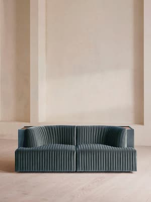 Hamish Modular Sofa - Three Seater - Velvet - Grey Blue - Listing Image