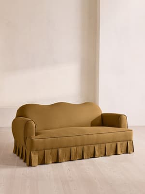 Madelyn Three Seater Sofa - Linen - Ochre - UK - Listing Image