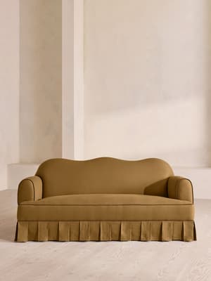 Madelyn Three Seater Sofa - Linen - Ochre - UK - Hover Image