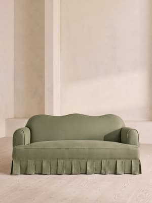 Madelyn Three Seater Sofa - Linen - Sage - US - Hover Image