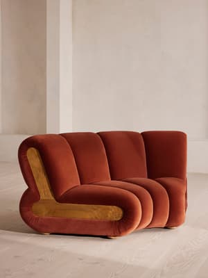 Noelle Modular Curved Armchair - Velvet Rust - UK - Hover Image