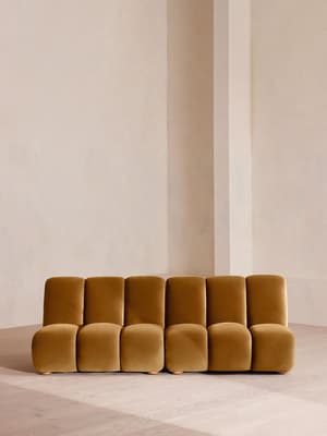 Noelle Modular Sofa - Four Seater - Velvet - Mustard - Listing Image