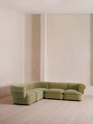 Rava Modular Sofa - Corner Sofa - Velvet - Lichen - Hover Image