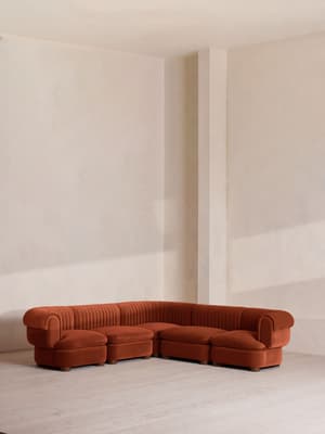 Rava Modular Sofa - Corner Sofa - Velvet - Rust - Listing Image