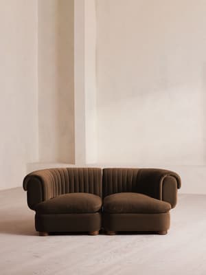 Rava Sectional Sofa - Three Seater - Velvet - Chocolate - US - Listing Image