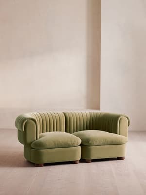 Rava Modular Sofa - Three Seater - Velvet - Lichen, - Hover Image