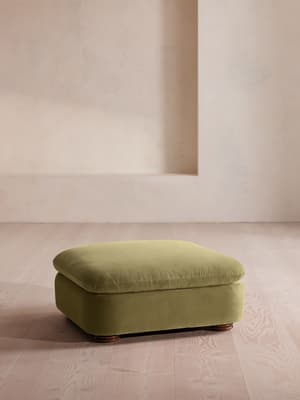 Rava Ottoman - Velvet - Lichen - Hover Image