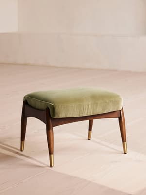 Theodore Footstool - Velvet - Lichen - Hover Image