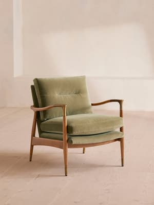 Theodore Oak Armchair - Velvet Lichen - Listing Image